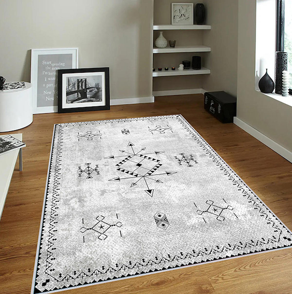Dijital Baskı Yıkanabilir Kaymaz Taban Salon Halısı Ve Yolluk RVG0128-SD958