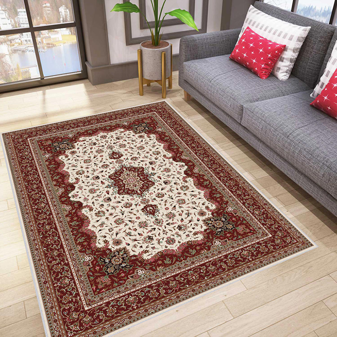 Dijital Baskı Yıkanabilir Kaymaz Taban Salon Halısı Ve Yolluk RVG0785
