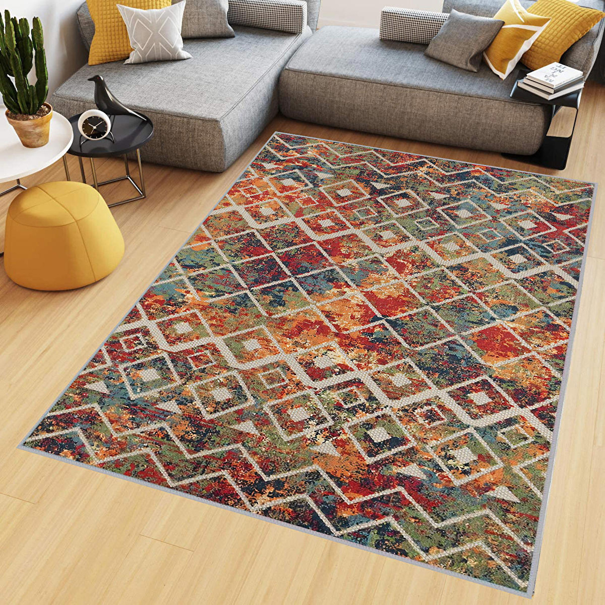 Dijital Baskı Yıkanabilir Kaymaz Taban Salon Halısı Ve Yolluk RVG0493