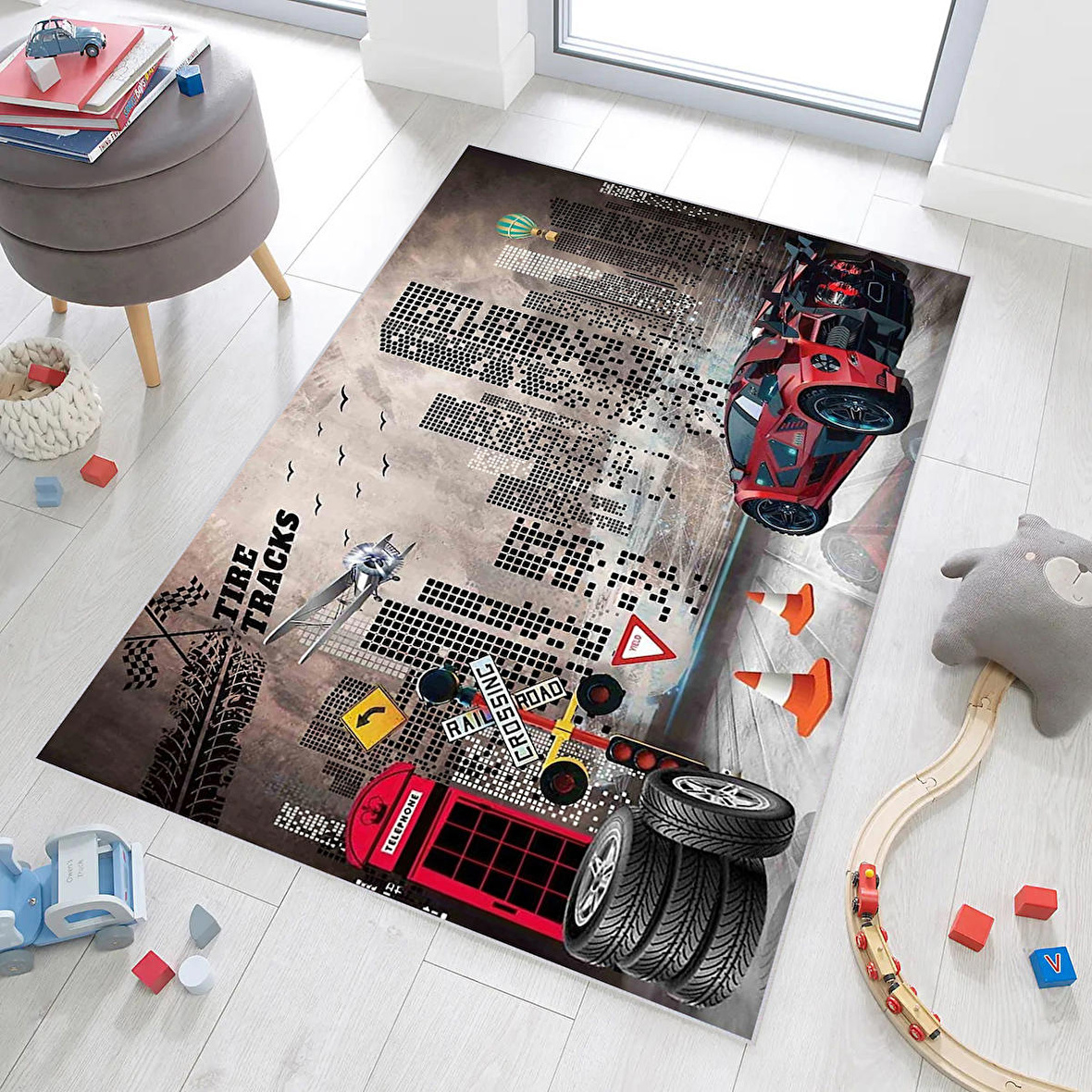 Dijital Baskı Yıkanabilir Kaymaz Taban Salon Halısı Ve Yolluk RVG0453