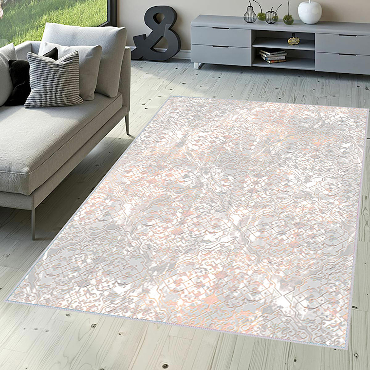 Dijital Baskı Yıkanabilir Kaymaz Taban Salon Halısı Ve Yolluk RVG1523-HT385