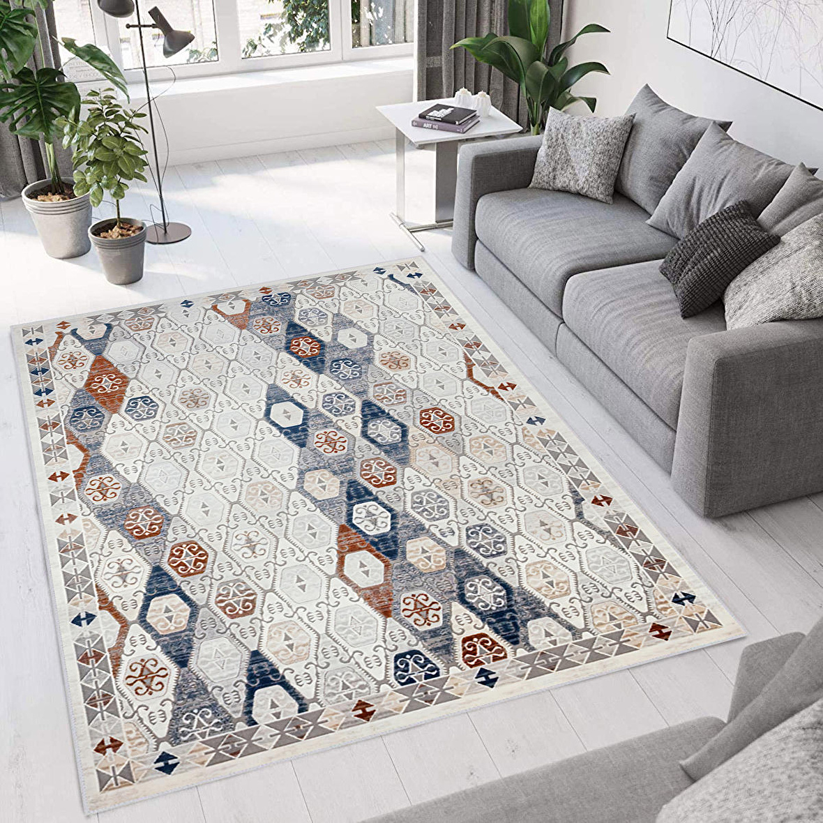 Dijital Baskı Yıkanabilir Kaymaz Taban Salon Halısı Ve Yolluk RVG0765
