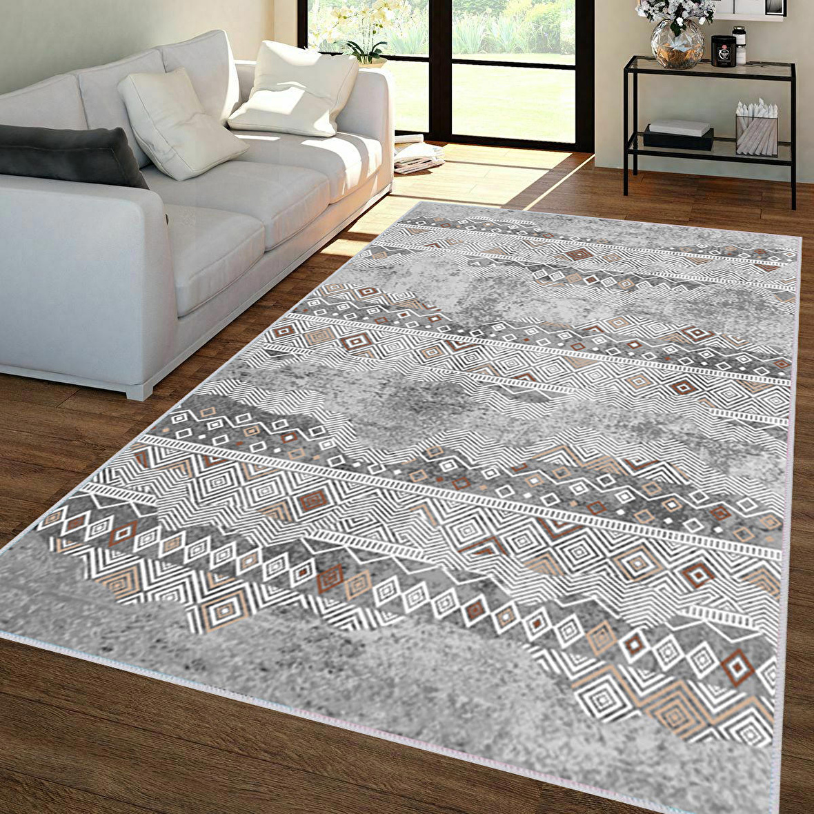 Dijital Baskı Yıkanabilir Kaymaz Taban Salon Halısı Ve Yolluk RVG1393-HT703