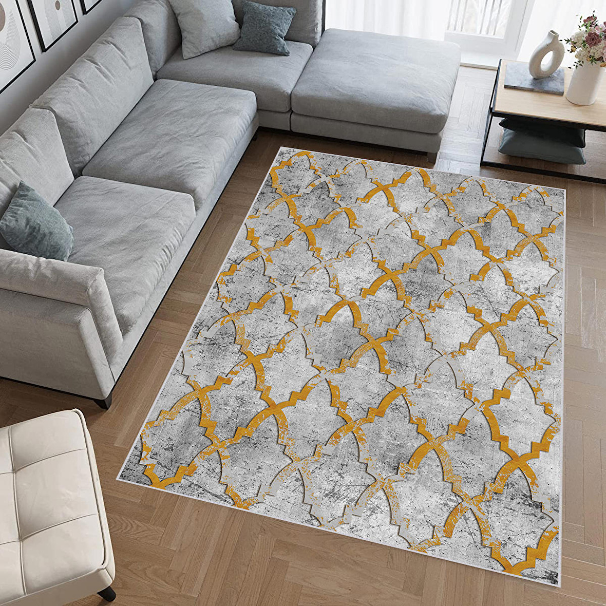 Dijital Baskı Yıkanabilir Kaymaz Taban Salon Halısı Ve Yolluk RVG0643