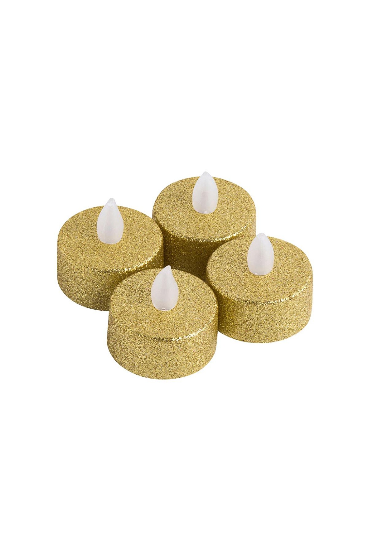 Dekoratif Mum 4'lü Alev Yanma Efektli Led Mum Tealight Led Model Işıklı