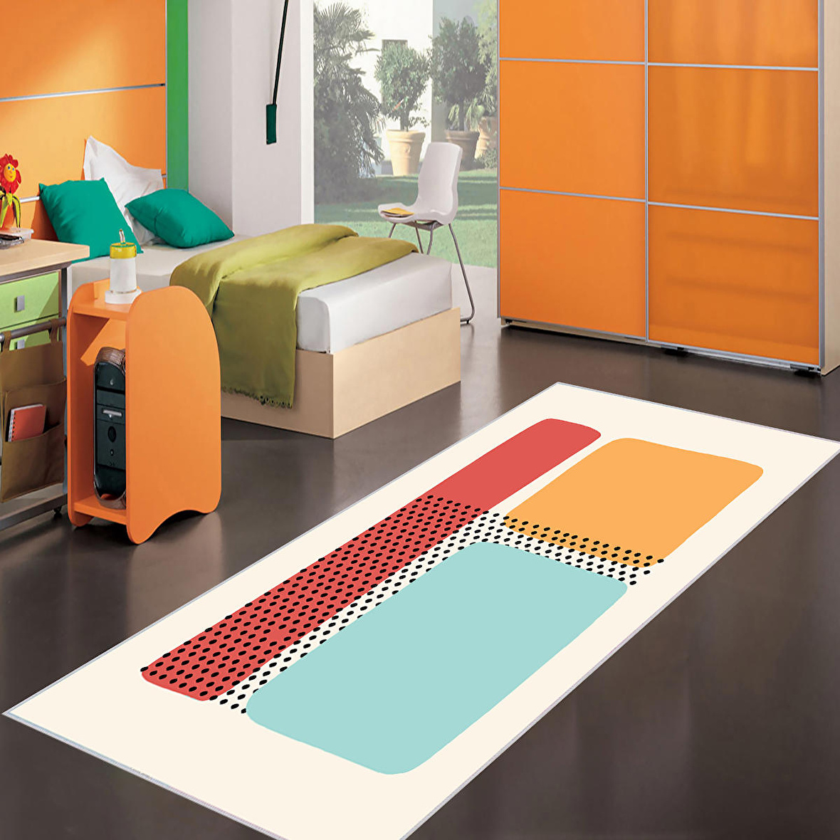 Dijital Baskı Yıkanabilir Kaymaz Taban Çocuk Halısı Ve Yolluk RVG4008