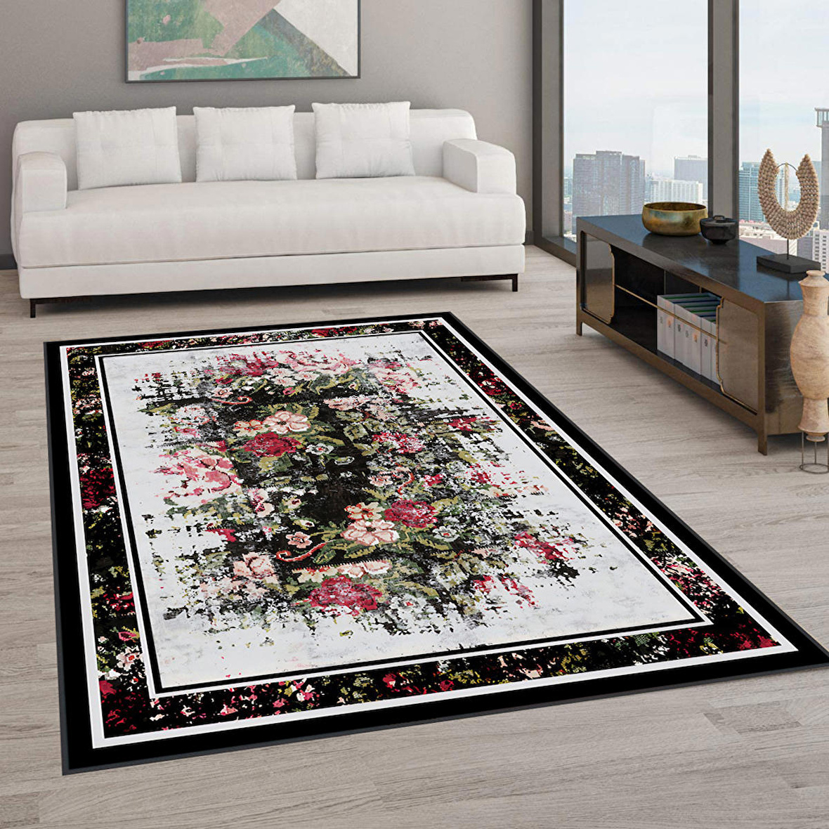 Dijital Baskı Yıkanabilir Kaymaz Taban Salon Halısı Ve Yolluk RVG0574