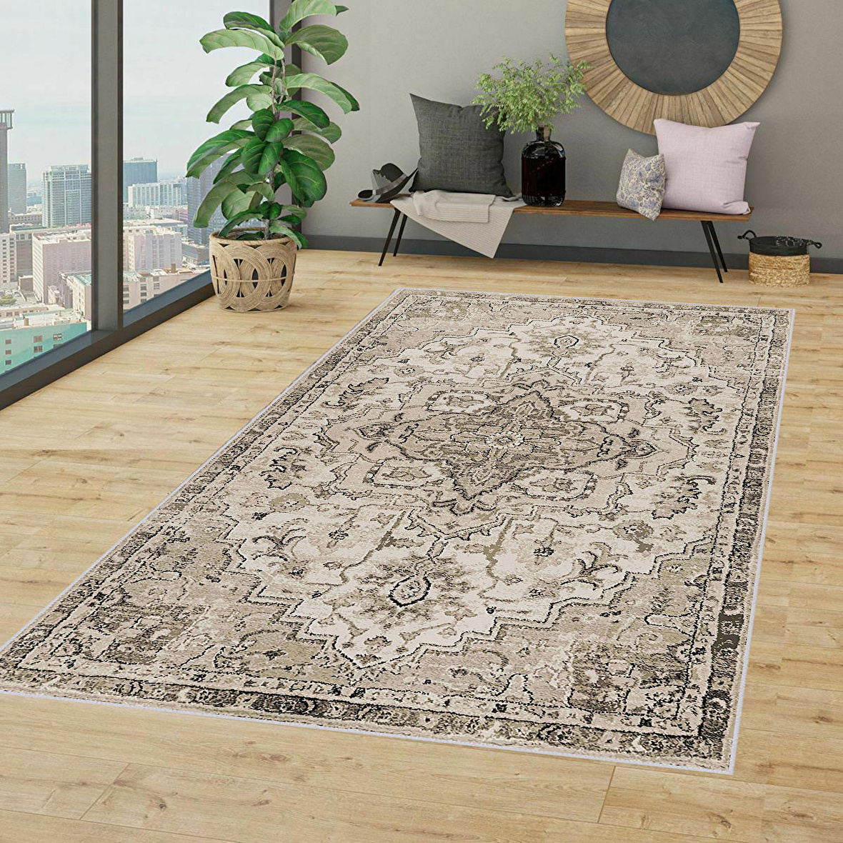 Dijital Baskı Yıkanabilir Kaymaz Taban Salon Halısı Ve Yolluk RVG0795