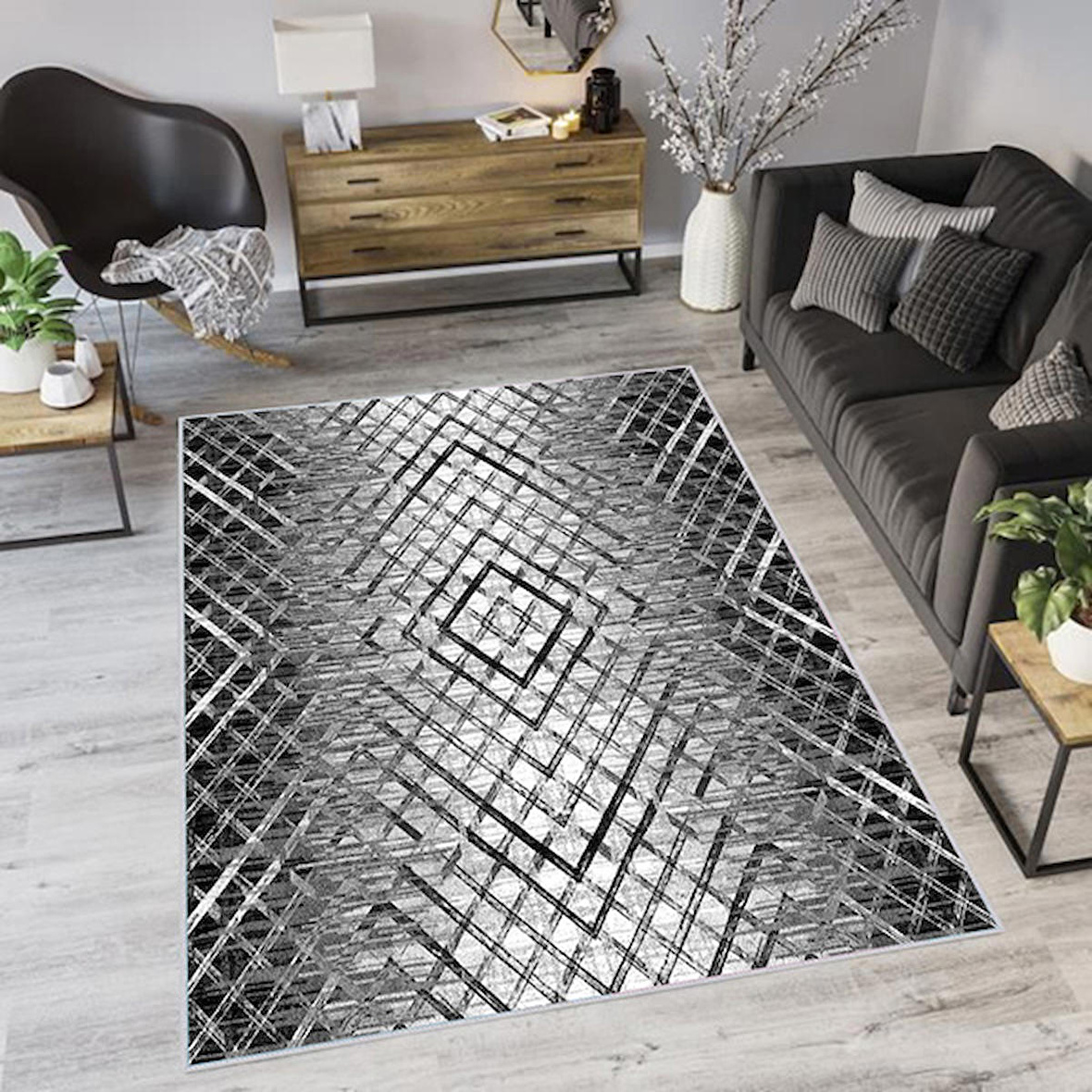 Dijital Baskı Yıkanabilir Kaymaz Taban Salon Halısı Ve Yolluk RVG0059-SM01