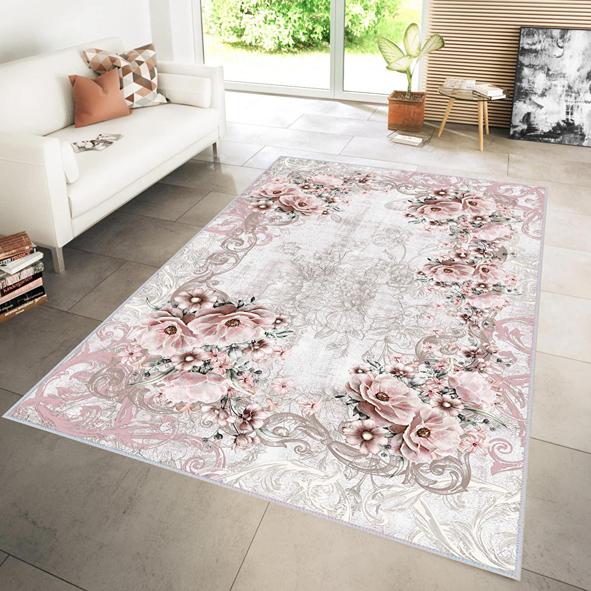 Dijital Baskı Yıkanabilir Kaymaz Taban Salon Halısı Ve Yolluk RVG1104