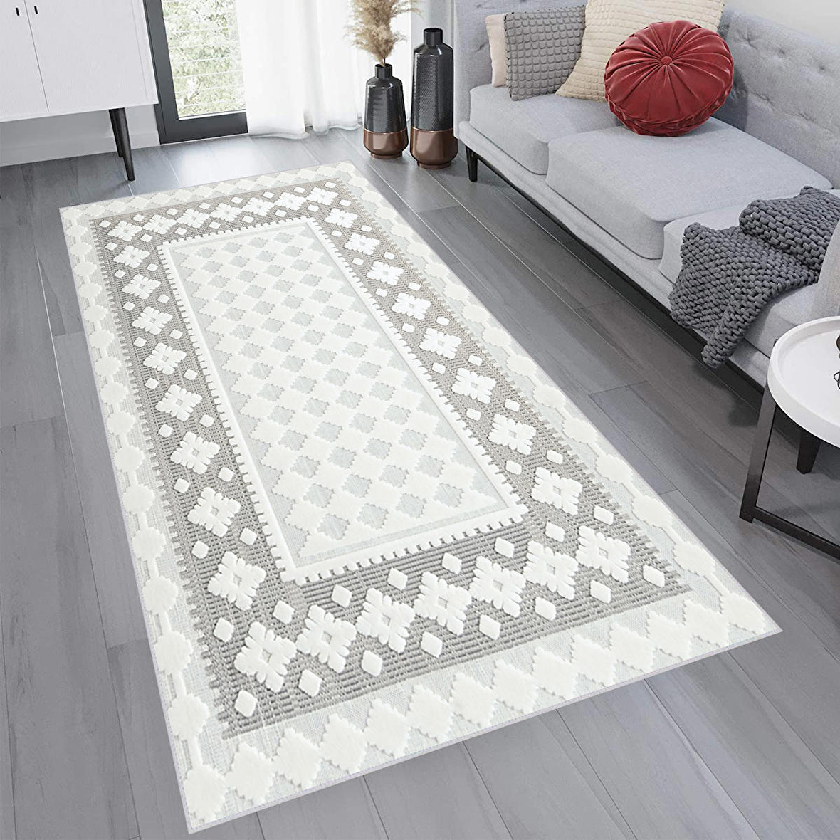 Dijital Baskı Yıkanabilir Kaymaz Taban Salon Halısı Ve Yolluk RVG0754