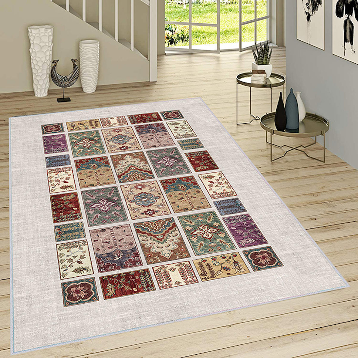 Dijital Baskı Yıkanabilir Kaymaz Taban Salon Halısı Ve Yolluk RVG1479