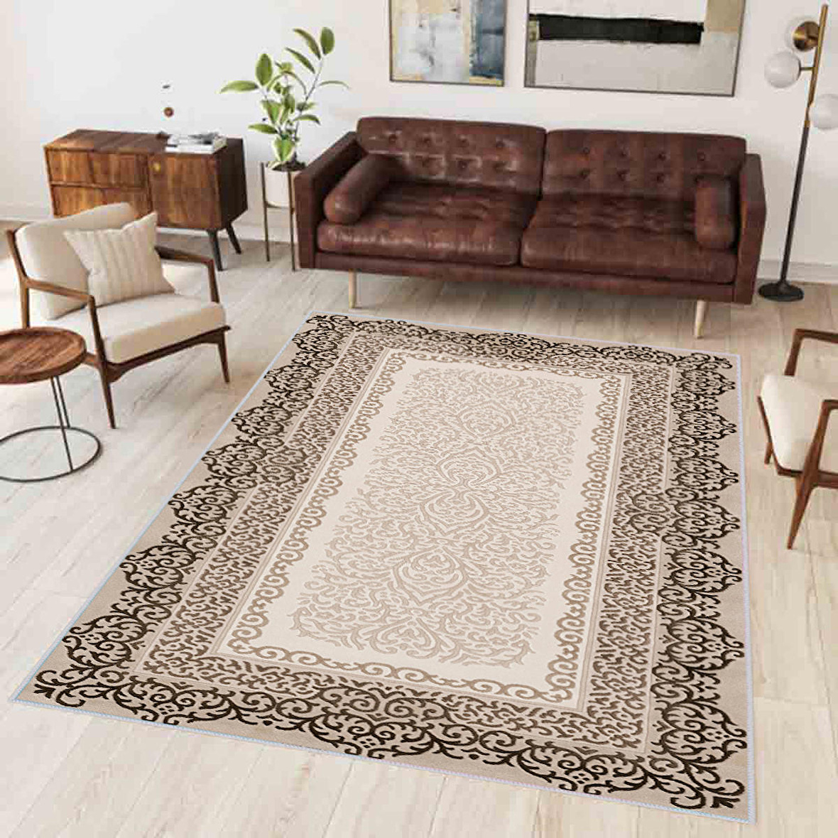 Dijital Baskı Yıkanabilir Kaymaz Taban Salon Halısı Ve Yolluk RVG0337