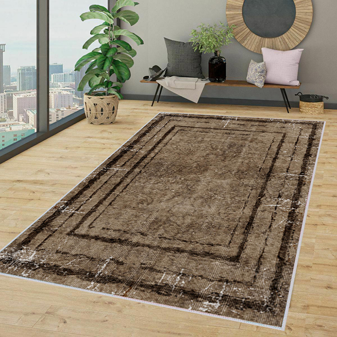 Dijital Baskı Yıkanabilir Kaymaz Taban Salon Halısı Ve Yolluk RVG1374-HT-974