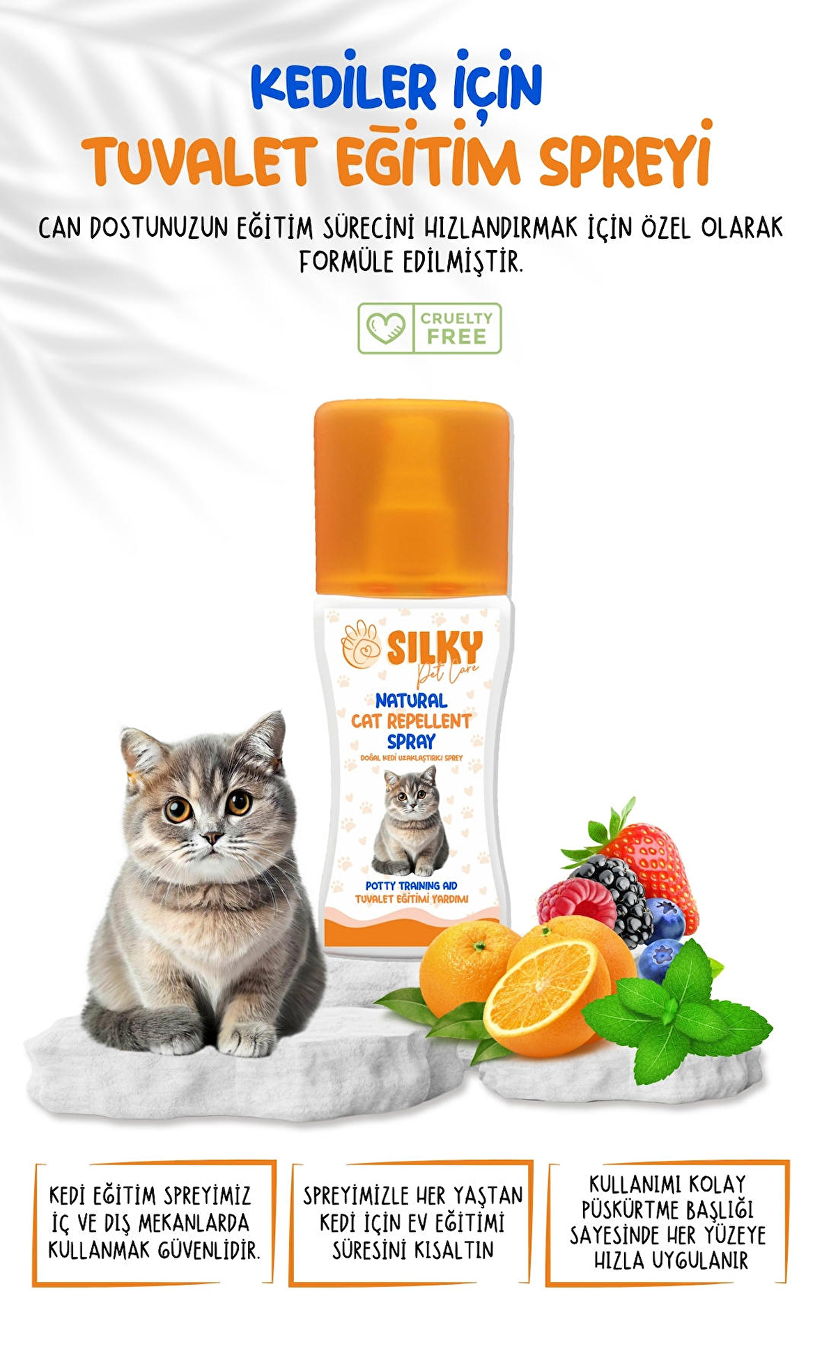 SILKY - Kedi Tuvalet Eğitim Spreyi  ( 100ml )