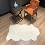 Tüy Dökmez Tavşan Tüyü Post Halı Krem