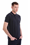Lacivert Regular Fit Düz 100% Pamuklu Polo Yaka Tişört | S