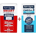 Sorvagen Smart Sitikolin Dha Omega 3, B12 30 Kapsül ve Omega 3 Daily Saf Balık Yağı, 50 Kapsül, 1000 mg