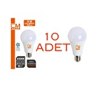 CMSOLAR 9W E27 DUY 6500K BEYAZ IŞIK LED EV AMPULÜ 10'LU PAKET