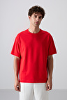 Fiesta Pamuklu Kalın Yumuşak Dokulu Oversize Fit Basic Erkek T-Shirt - 88349