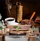 Kahve Öğütme Makinelı Cafe Duvar Kağıdı Baskı