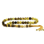 Gümüş Zirkon Taş İmameli Bitki Fosilli Damla Kehribar Tesbih 1264s66f47