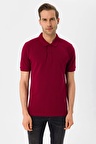 Süvari %100 Pamuk Dar Kesim Polo Yaka Bordo Erkek Tişört