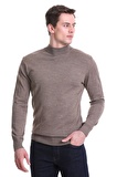Vizon Regular Fit Düz Yarım Balıkçı Yaka Yünlü Triko Kazak | XL