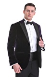 Mor Slim Fit Düz Sivri Yaka Kadife Klasik Smokin Damatlık | 50