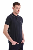 Lacivert Regular Fit Düz 100% Pamuklu Polo Yaka Tişört | M