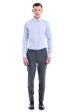 Mavi Comfort Fit Desenli 100% Pamuklu Slim Yaka Uzun Kollu Spor Gömlek | M