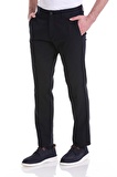Lacivert Regular Fit Desenli Pamuklu Yandan Cepli Basic Kanvas Pantolon | 42