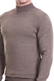 Vizon Regular Fit Düz Yarım Balıkçı Yaka Yünlü Triko Kazak | XL