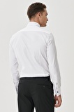 Erkek Beyaz-siyah Damatlık Ata Yaka Tailored Slim Fit Dar Kesim Gömlek