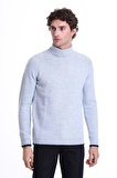 Mavi Regular Fit Düz Balıkçı Yaka Triko Kazak | L