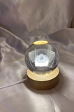 Sultan Ahmet 3D Led Işık Gecelambası Cam Küre Tek Renk Günışığı Ahşap Sultanahmet Cami Gece Lambası7 cm