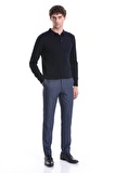 Lacivert Regular Fit Düz Polo Yaka Triko Kazak | M