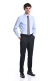 Mavi Regular Fit Düz 100% Pamuklu Slim Yaka Uzun Kollu Klasik Gömlek | S