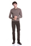 Vizon Regular Fit Düz Polo Yaka Triko Kazak | 3XL