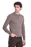 Vizon Regular Fit Düz Polo Yaka Triko Kazak | 3XL