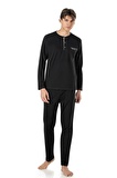 Pierre Cardin Penye Pijama ve Robdöşambr 5'li Çeyiz Seti 5560 - Siyah