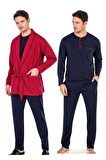 Pierre Cardin Penye Pijama Robdöşambr 3'lü Çeyiz Seti 5605 - Bordo