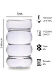 2'li Pipetli Şeritli Cam Bardak Dalgalı Kahve Sunum Meşrubat Bardağı Dekoratif 300 ml Bardak Seti