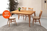 Ortadan Açılır Büyüyen Yemek Masası Natural 90x140cm SADECE MASA FİYATIDIR