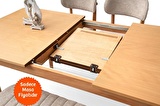 Ortadan Açılır Büyüyen Yemek Masası Natural 90x140cm SADECE MASA FİYATIDIR