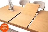 Ortadan Açılır Büyüyen Yemek Masası Natural 90x140cm SADECE MASA FİYATIDIR