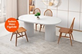 Ahşap Sabit Yemek Masası Beyaz 160x90cm SADECE MASA FİYATIDIR