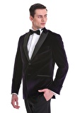 Mor Slim Fit Düz Sivri Yaka Kadife Klasik Smokin Damatlık | 50