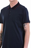 Lacivert Regular Fit Cepli Polo Yaka Merserize Pamuk T-shirt | L