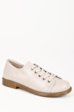 BEJ ANTİK Gön Hakiki Deri Yuvarlak Burun Kauçuk Taban Bağcıklı Kadın Günlük Ayakkabı 24242